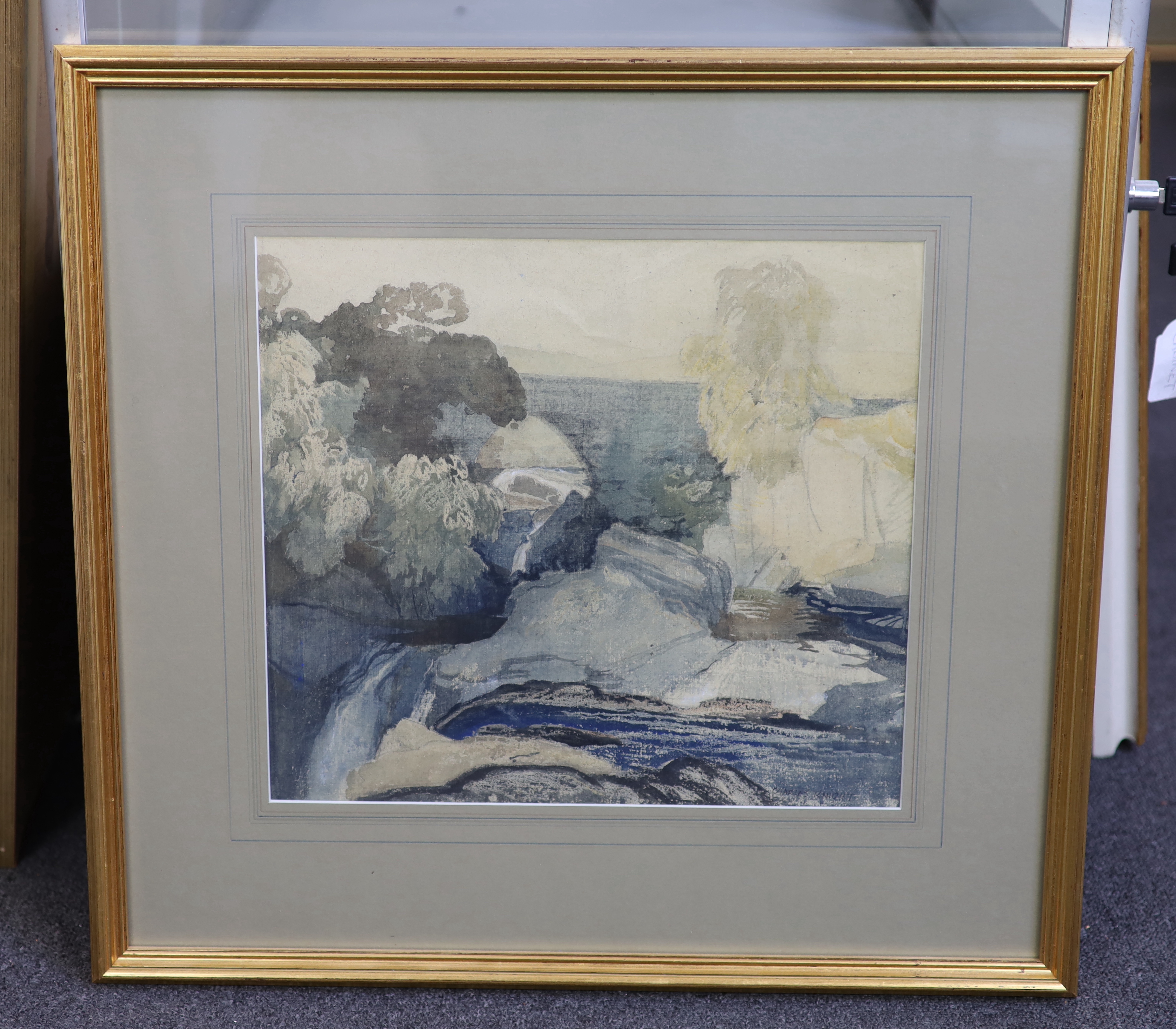 Charles Knight (British, 1901-1990), 'Pont Cyfyng', watercolour, 32 x 36cm
